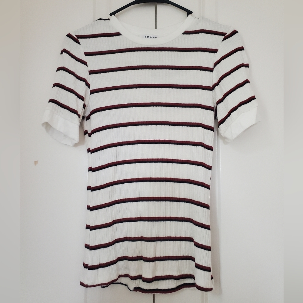 White stripped top from FRAME